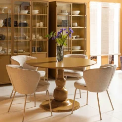 Ronde Eettafel Blanco Mangohout, 120cm, kleur Honing Geel - Loft24.nl