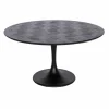Ronde Eettafel Blax Ø140cm eiken met stalen onderstel - Zwart - Loft24.nl