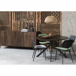 Ronde Eettafel Bruno 120cm, kleur Zwart - Loft24.nl