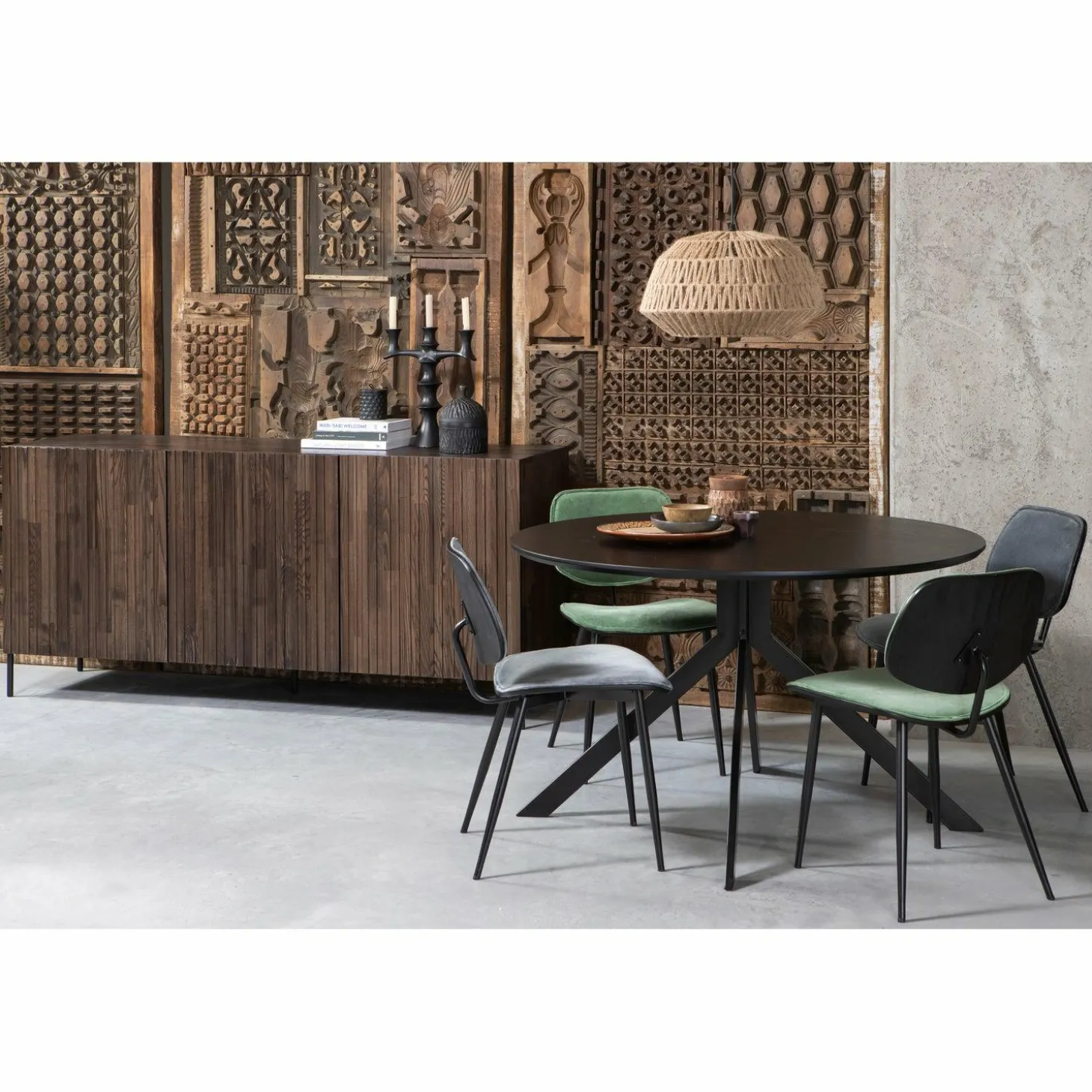 Ronde Eettafel Bruno 120cm, kleur Zwart - Loft24.nl