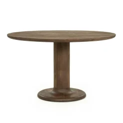 Ronde Eettafel coco Mangohout 130cm - Lichtbruin - Loft24.nl