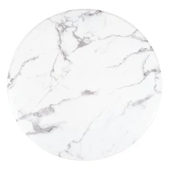 Ronde Eettafel Degas Faux Marmer Ø120 cm - Wit - Loft24.nl