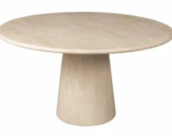Ronde Eettafel Fictus Faux Travertine Ø140 cm - Beige - Loft24.nl