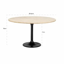 Ronde Eettafel Hampton Ø140 cm - Travertin - Loft24.nl