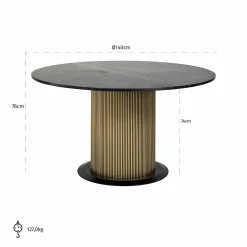 Ronde Eettafel Ironville marmer Ø140 cm - Zwart - Loft24.nl