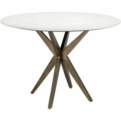 Ronde Eettafel Maisy Marmer Ø 114 cm - Wit - Loft24.nl