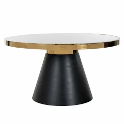 Ronde Eettafel Odin Ø140 cm Faux Marmer - Zwart - Loft24.nl