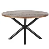 Ronde Eettafel Oscar mangohout met kruispoot Naturel 130cm - Loft24.nl