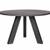 Ronde Eettafel Rhonda Eikenhout 130cm - Zwart - Loft24.nl