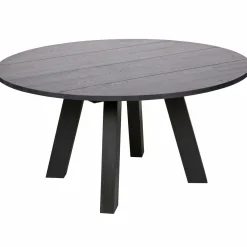 Ronde Eettafel Rhonda Eikenhout 150cm - Zwart - Loft24.nl