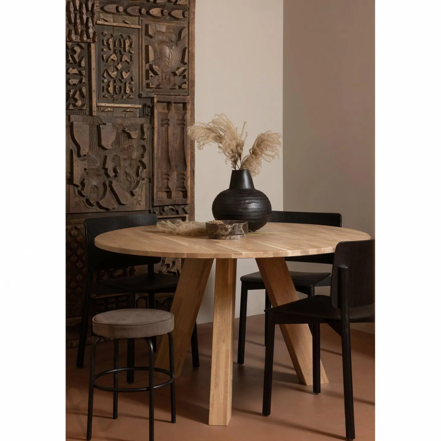 Ronde Eettafel Rhonda Eikenhout - 130 cm - Loft24.nl