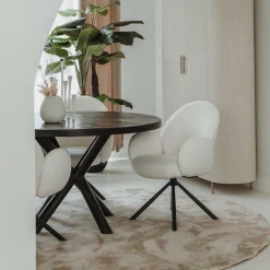 Ronde Eettafel Selva Mangohout - ø130cm Zwart - Loft24.nl