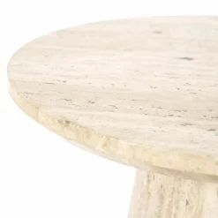 Ronde Salontafel Aime Travertin 70 x 38 cm - Loft24.nl