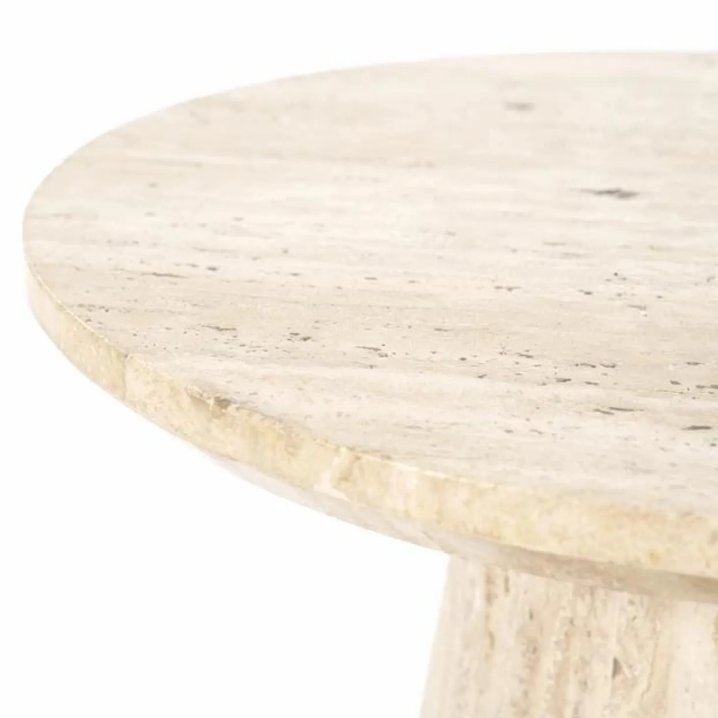 Ronde Salontafel Aime Travertin 70 x 38 cm - Loft24.nl