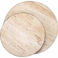 Ronde Salontafel Avalon Travertin - 2 Laags - Loft24.nl