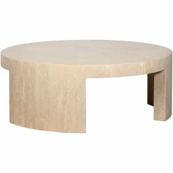 Ronde Salontafel Biltmore Travertin Ø100 cm - Beige - Loft24.nl