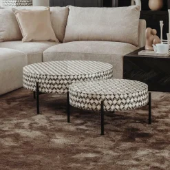 Ronde Salontafel Brendola Bone inlay 80 x 80 cm - Loft24.nl