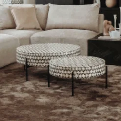 Ronde Salontafel Brendola Bone inlay 60 x 60 cm - Loft24.nl