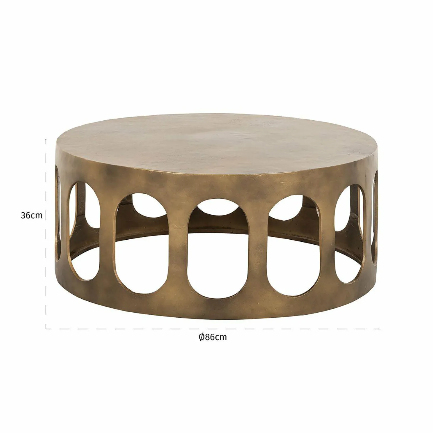 Ronde Salontafel Du Pont Ø86 cm - Brushed Gold - Loft24.nl