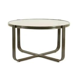 Ronde Salontafel Groovy Glas 63cm - Bruin - Loft24.nl