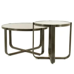 Ronde Salontafel Groovy Glas 63cm - Bruin - Loft24.nl