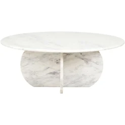 Ronde Salontafel Holmes Marmer Ø90 cm - Wit - Loft24.nl