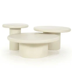 Ronde Salontafel Jade Magnesium oxide 80cm - Loft24.nl