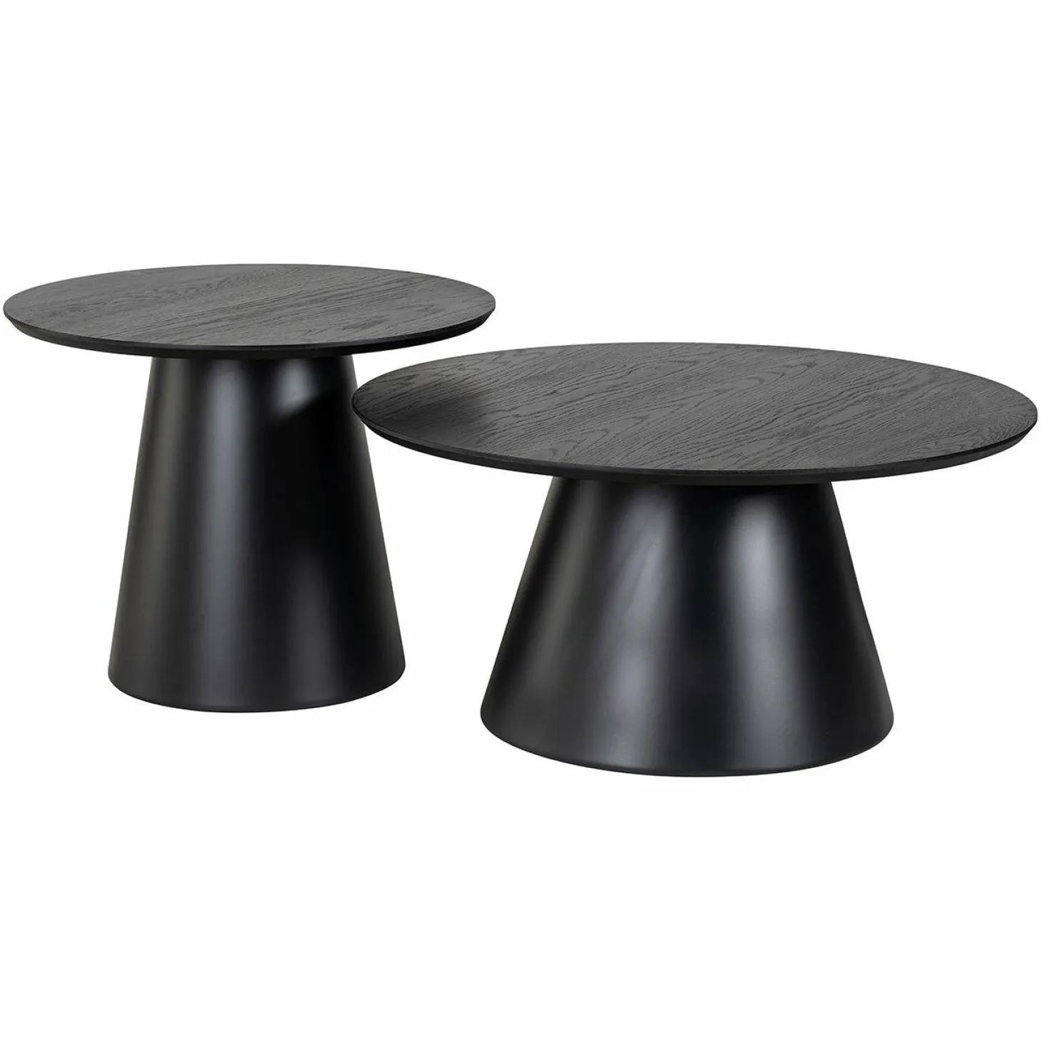 Ronde Salontafel Jazz Set van 2 stuks - Zwart - Loft24.nl