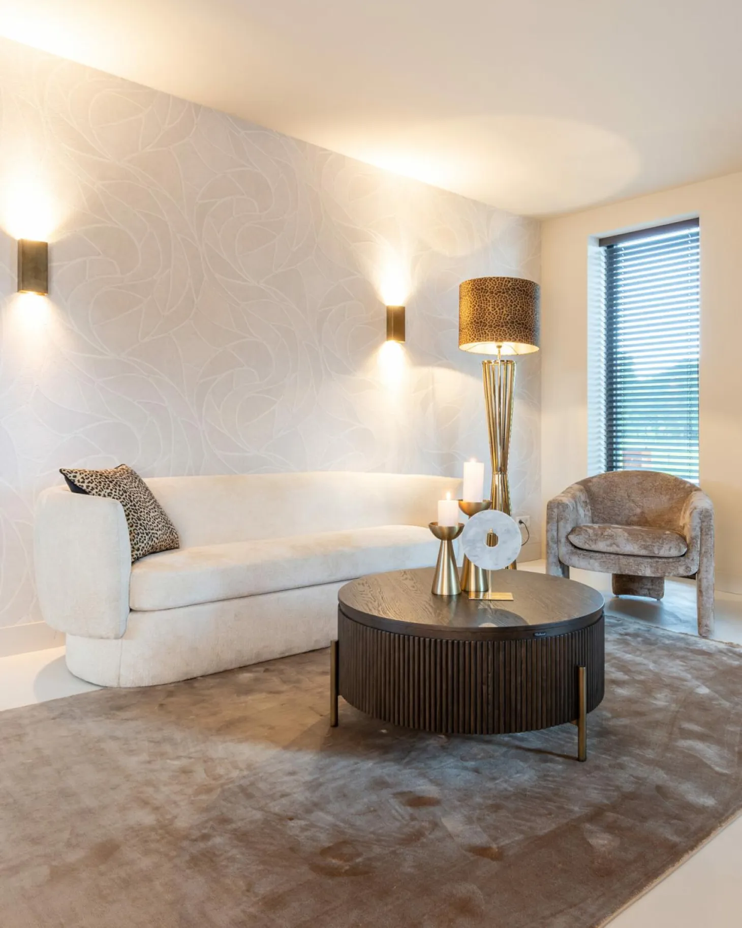 Ronde Salontafel Luxor Eiken Ø95 cm - Bruin - Loft24.nl