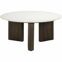 Ronde Salontafel Mayfield Marmer Ø90 cm - wit - Loft24.nl