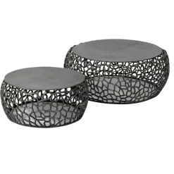Ronde Salontafel Maze Metaal Set van 2 stuks - Loft24.nl