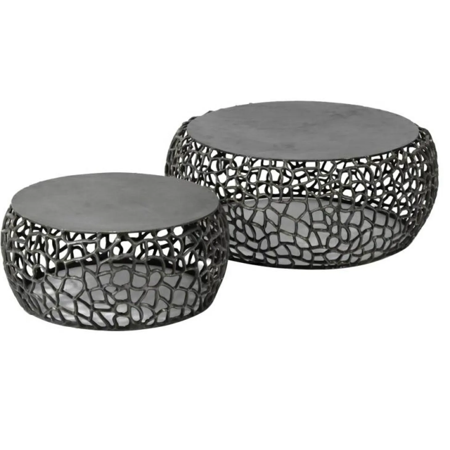 Ronde Salontafel Maze Metaal Set van 2 stuks - Loft24.nl