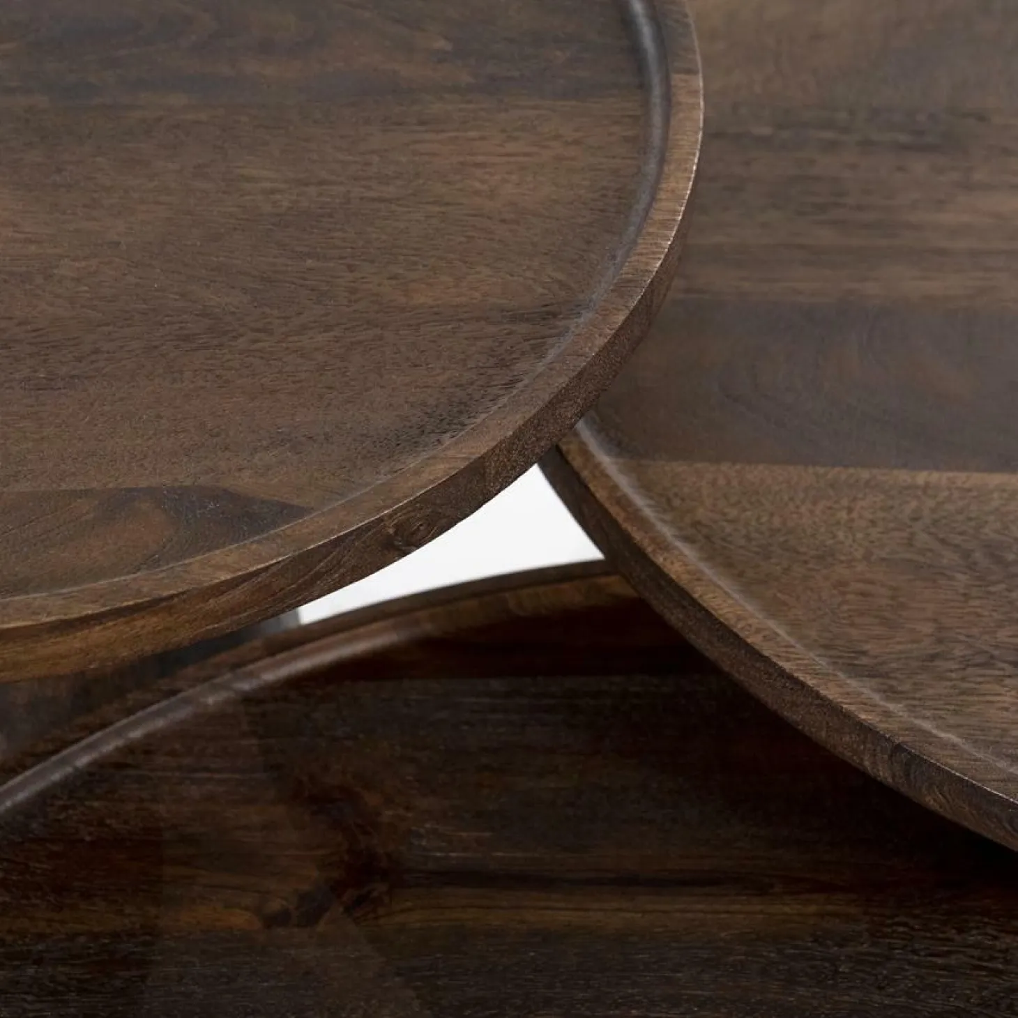 Ronde Salontafel Ron Mangohout 66 cm - Bruin - Loft24.nl