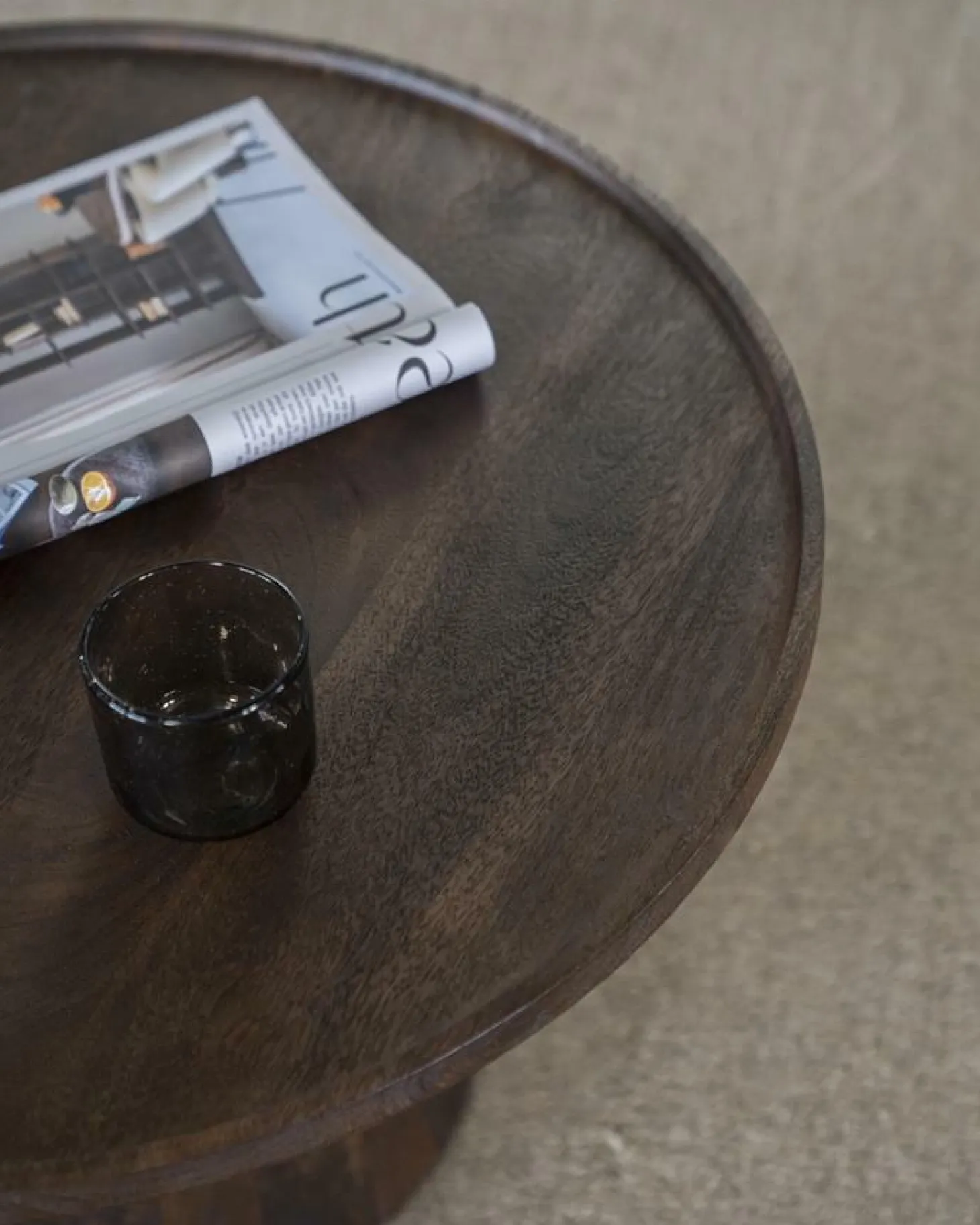 Ronde Salontafel Ron Mangohout 66 cm - Bruin - Loft24.nl