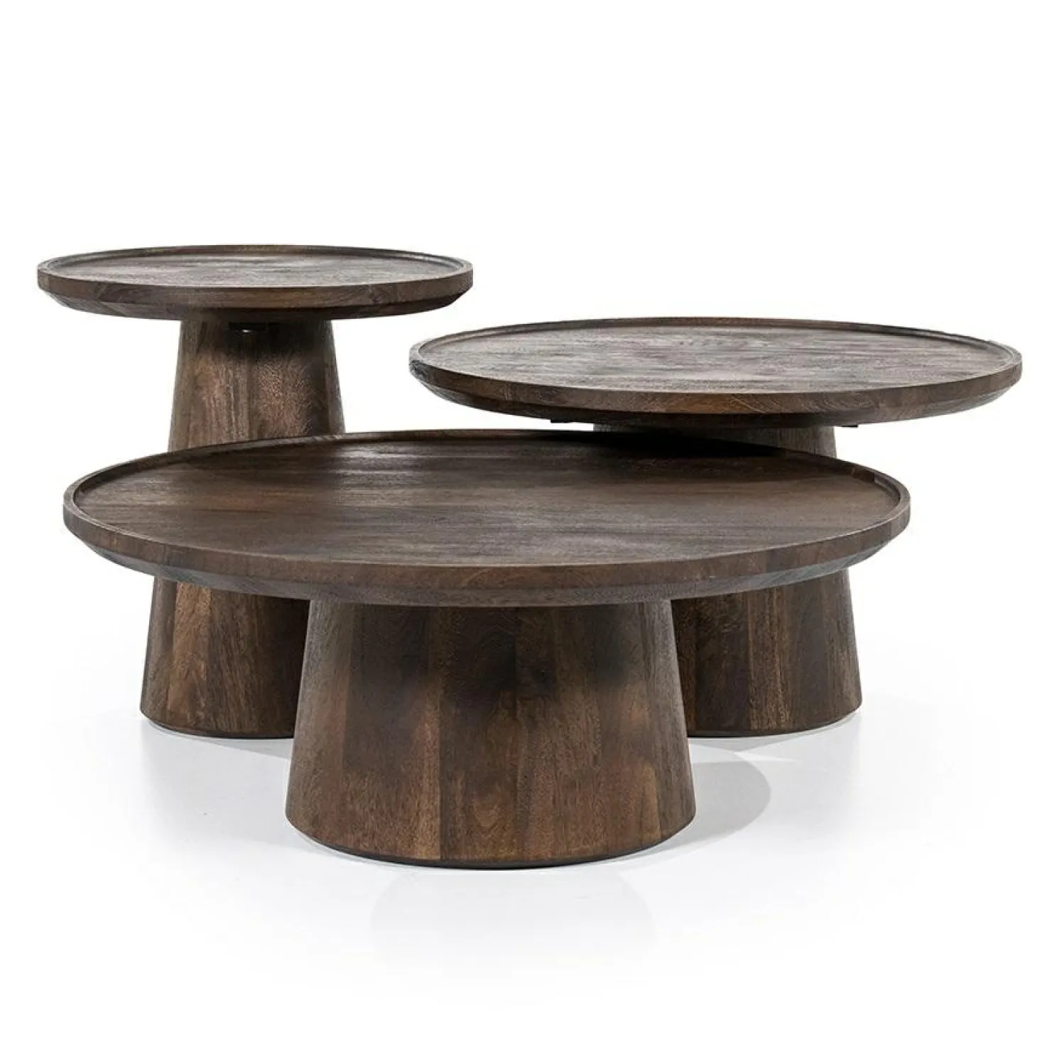 Ronde Salontafel Ron Mangohout 66 cm - Bruin - Loft24.nl