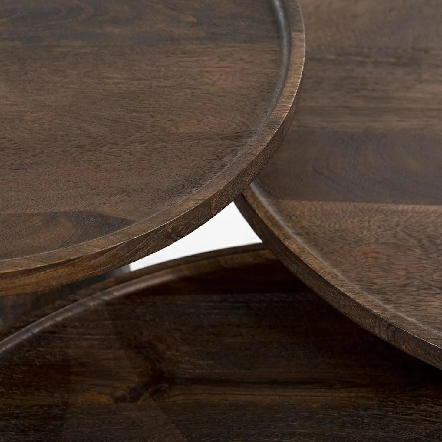 Ronde Salontafel Ron Mangohout 66 cm - Bruin - Loft24.nl