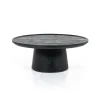 Ronde Salontafel Ron Mangohout 80cm - Zwart - Loft24.nl