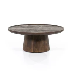 Ronde Salontafel Ron Mangohout 80 cm - Bruin - Loft24.nl
