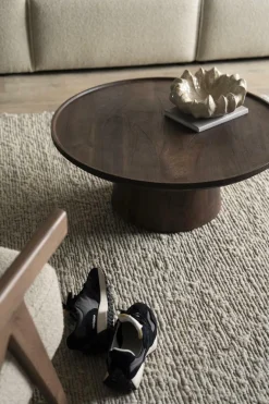 Ronde Salontafel Ron Mangohout 80 cm - Bruin - Loft24.nl