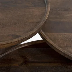 Ronde Salontafel Ron Mangohout 80 cm - Bruin - Loft24.nl