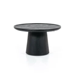 Ronde Salontafel Ron Mangohout 66 cm - Zwart - Loft24.nl