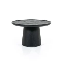 Ronde Salontafel Ron Mangohout 66 cm - Zwart - Loft24.nl