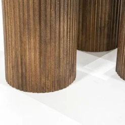 Ronde Salontafel Xavi Marmer en Mangohout - 90cm - Loft24.nl