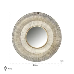 Ronde Spiegel Aliza kleur Brushed Gold - Loft24.nl