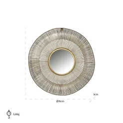 Ronde Spiegel Aliza kleur Brushed Gold - Loft24.nl