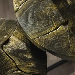 Salontafel B&G Teakhout Set van 2 stuks - Zwart/Goud - Loft24.nl