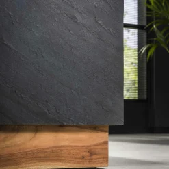 Salontafel Blox Acaciahout en Leisteen set van 2 stuks - Loft24.nl