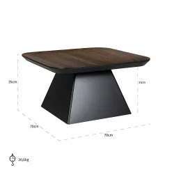 Salontafel Bonvoy Eiken 70 x 70 cm -Bruin - Loft24.nl