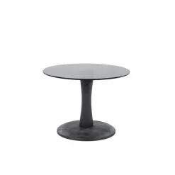 Salontafel Boogie Mangohout en glas 55 cm - Zwart - Loft24.nl