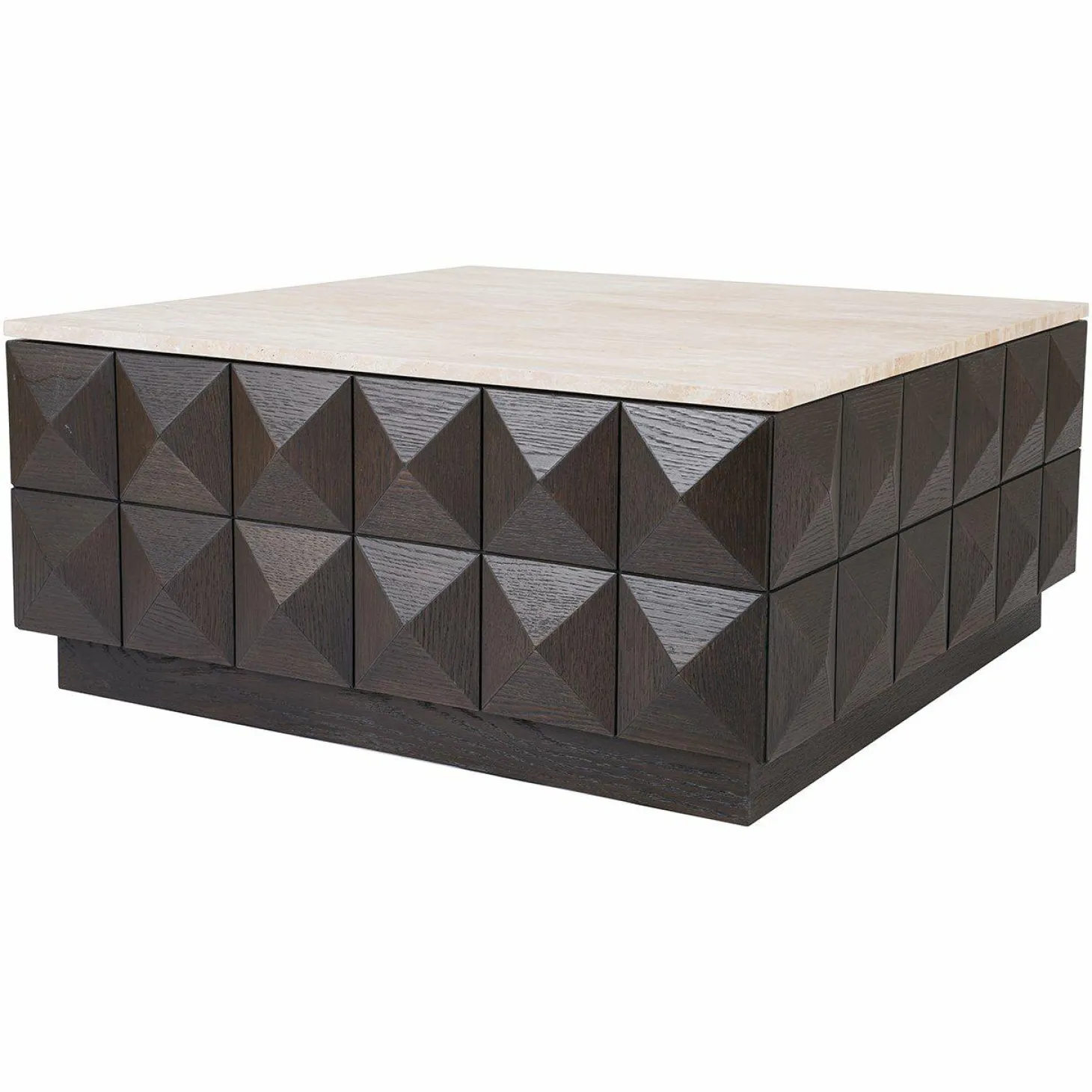 Salontafel Claremont Travertin 90 x 90 cm - Bruin - Loft24.nl